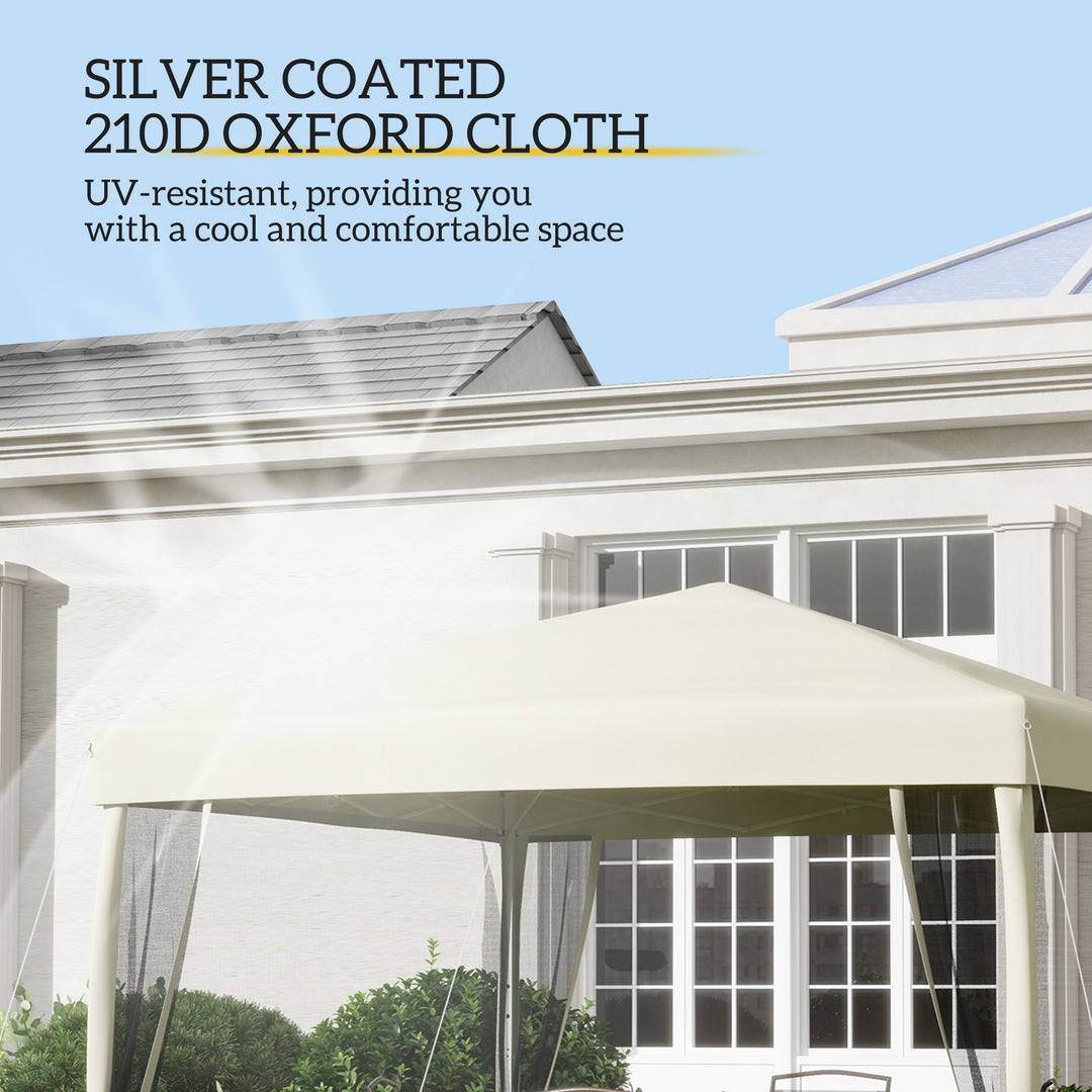 MCL 3 x 3(m) Pop Up Gazebo with 4 Mesh Sides and Carry Bag, Height Adjustable Party Canopy Tent, Portable Garden Outdoor