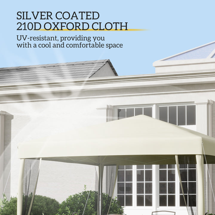 MCL 3 x 3(m) Pop Up Gazebo with 4 Mesh Sides and Carry Bag, Height Adjustable Party Canopy Tent, Portable Garden Outdoor