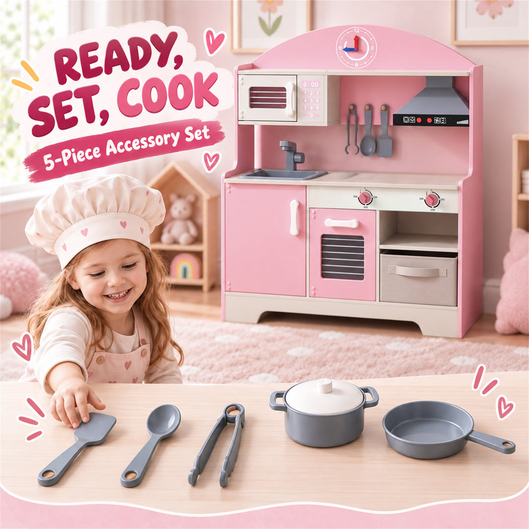 Kids Play Kitchen with Lights &amp; Sounds, Pretend Play Toy set with - view 6
