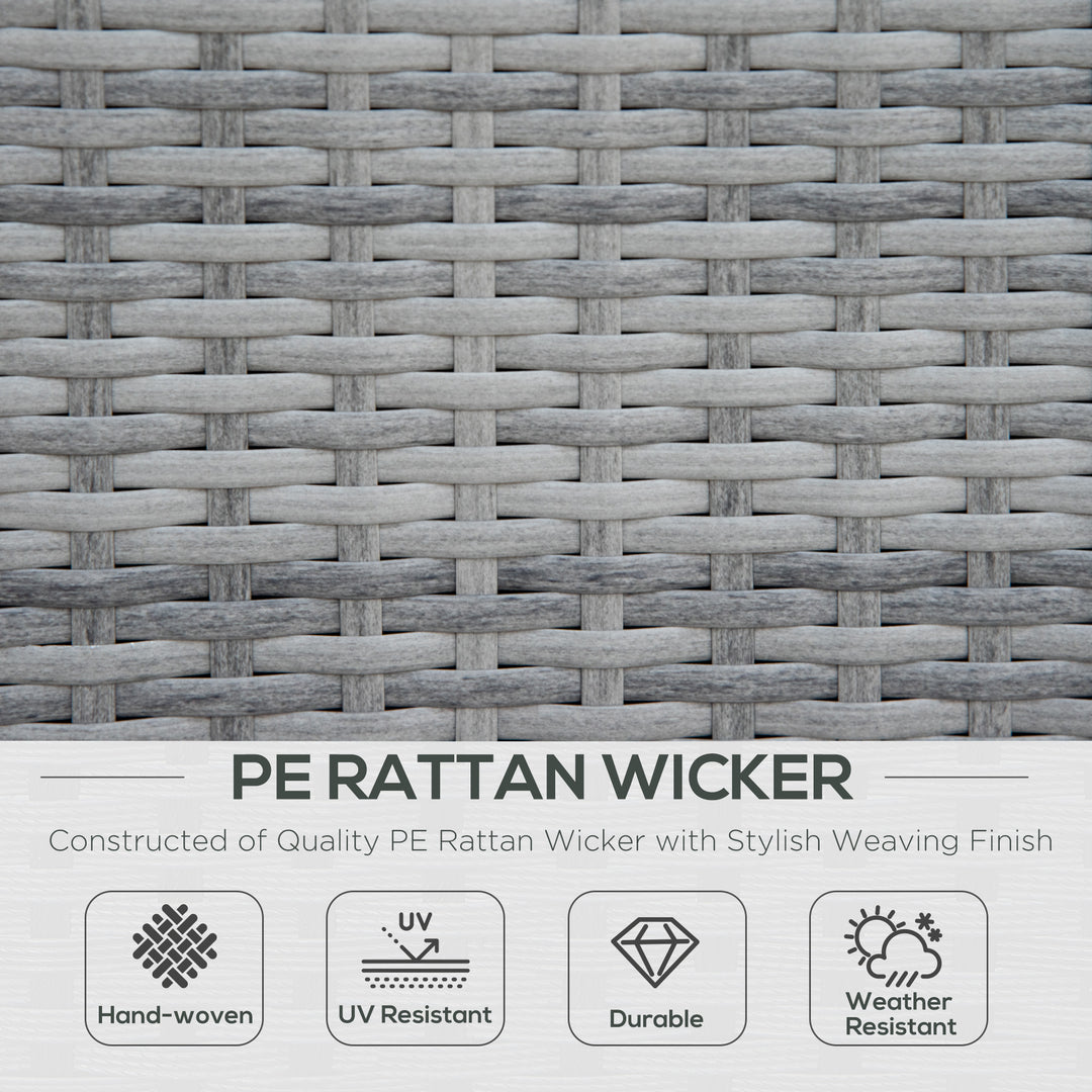 Four-Piece Half-Square Rattan Sofa Set - Mixed Grey