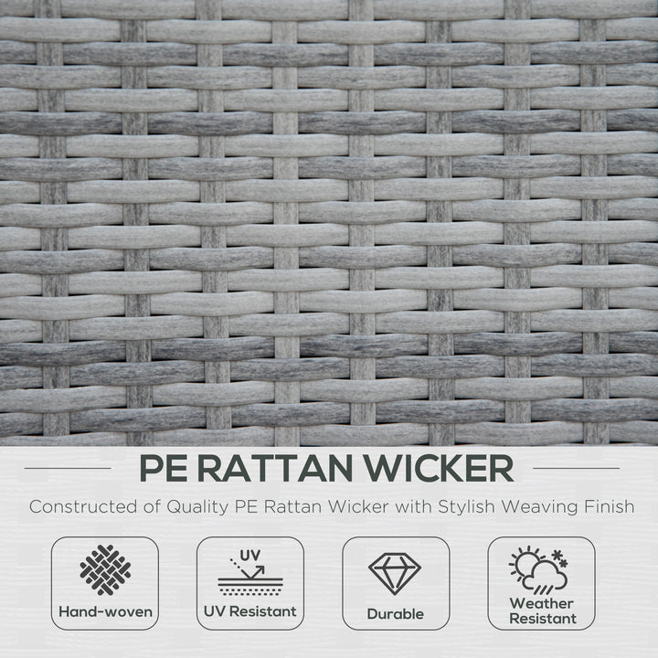 Four-Piece Half-Square Rattan Sofa Set - Mixed Grey