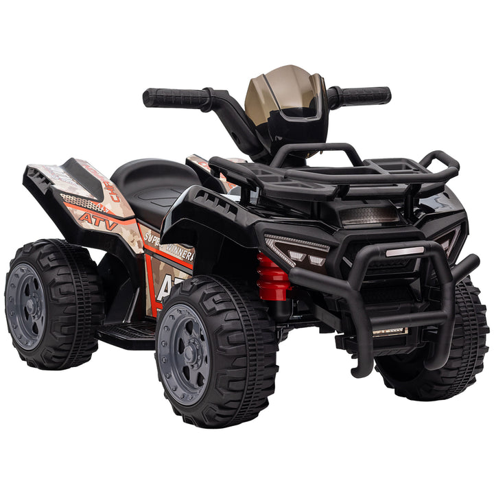 HOMCOM Kids ATV Ride-on Car, 6V Battery Powered Four Wheeler with Working Headlights, for Toddlers 18-36 Months, Black | Aosom UK