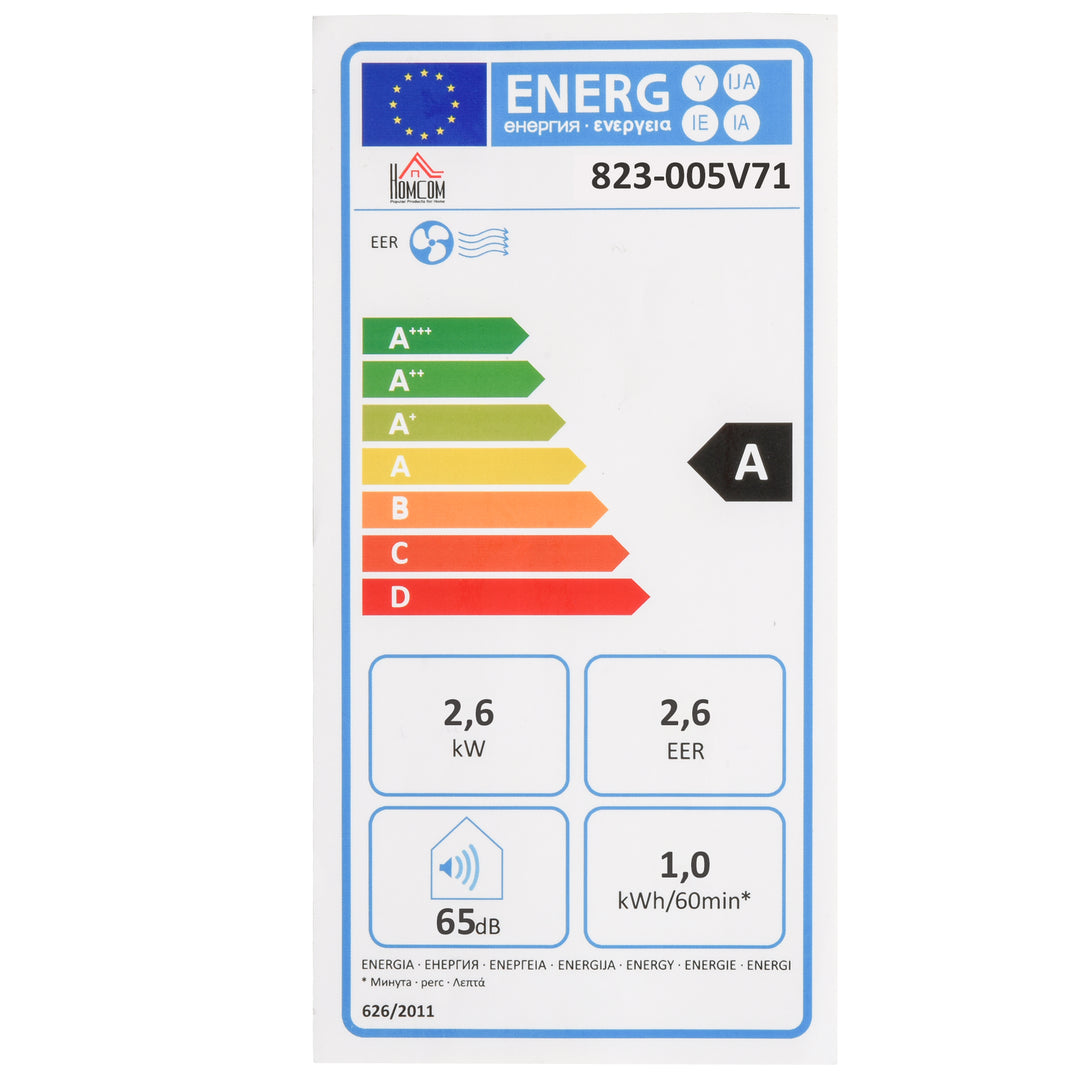 MCL 9000 BTU Air Conditioning Unit, 3-in-1 Portable Air Conditioner, Dehumidifier, Cooling Fan with Remote, LED Display, 2 Speeds, 24H Timer, Window Venting Kit, 28m²