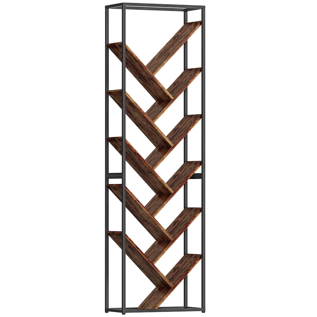 MCL 10 Shelf Industrial-Style Bookshelf - Black/Brown