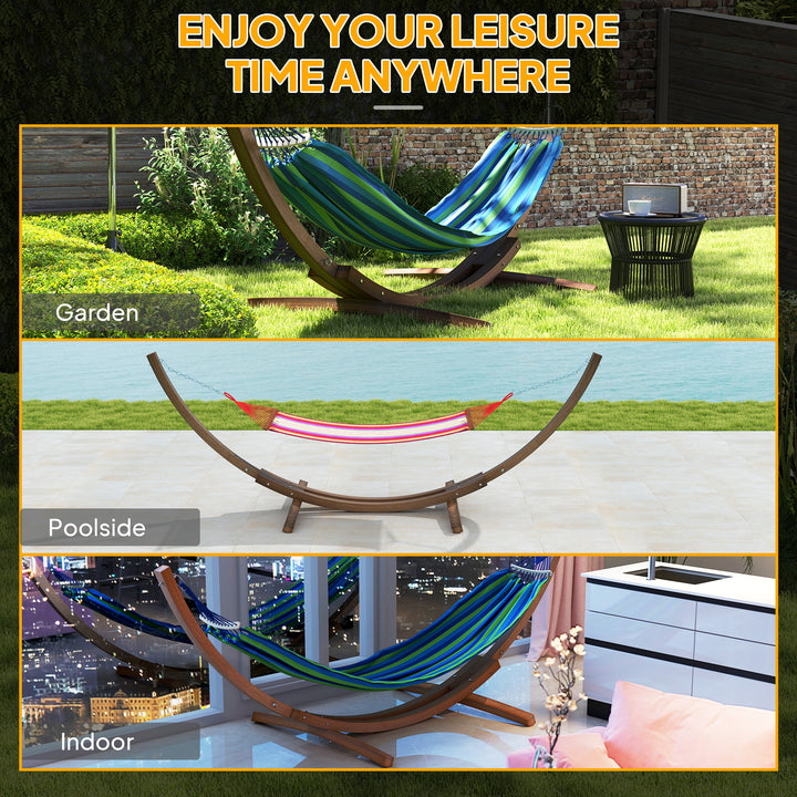 3.25m Wooden Hammock Stand Universal Fit Garden Picnic Camp Accessories, Brown