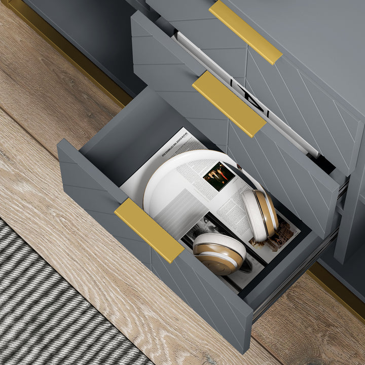 MCL Sideboard with 3 Drawers and Adjustable Shelves for Living Room - Grey