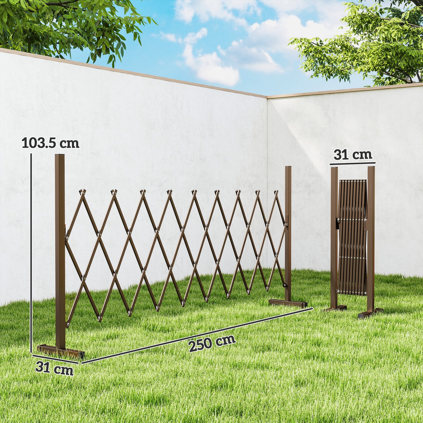 Expanding Trellis Fence, Freestanding Movable Fence, Foldable Garden S