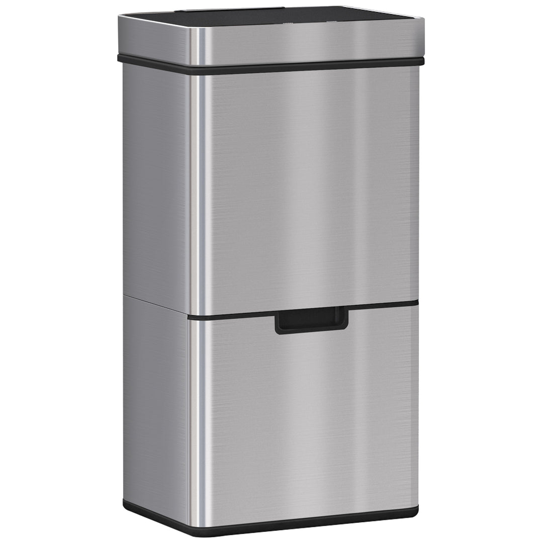 MCL 72L Recycling Sensor Bin Stainless Steel 3 Compartments For Both Wet/Dry Waste w/Removable Lid  Kitchen Home