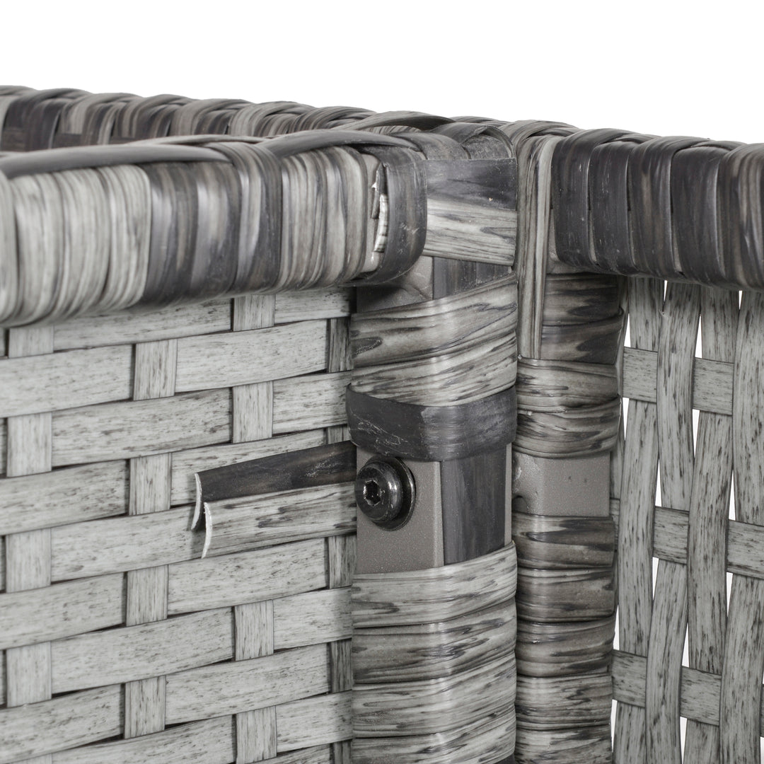 8-Seater Rattan Dining Set Garden Furniture Cushion Seat Woven Rattan Grey