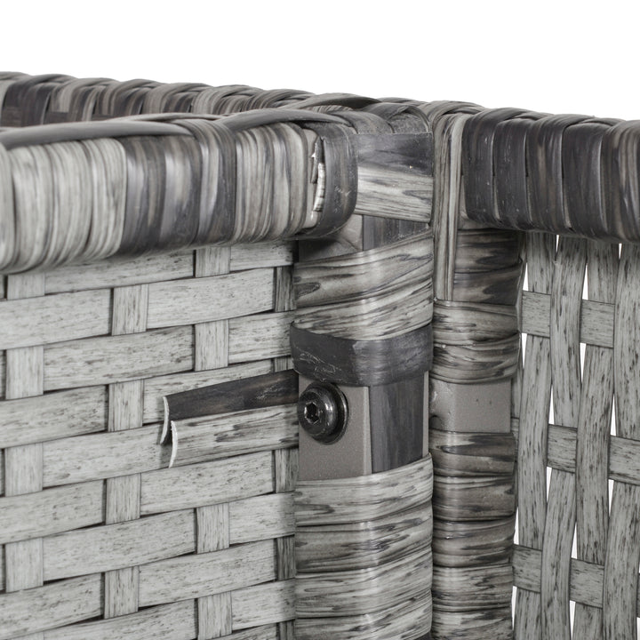 8-Seater Rattan Dining Set Garden Furniture Cushion Seat Woven Rattan Grey