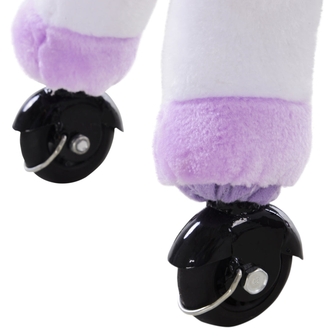 Kids Ride-On Rocking Unicorn, with Realistic Sounds, Handlebars, Purple/White