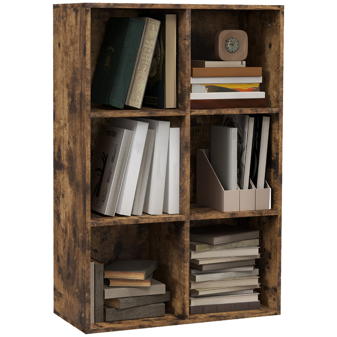 MCL Six-Cube Bookcase - Rustic Brown Wood Effect
