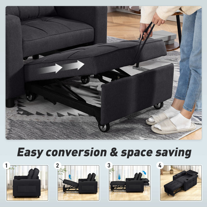 3-in-1 Single Sofa Bed, Convertible Sleeper Chair Bed