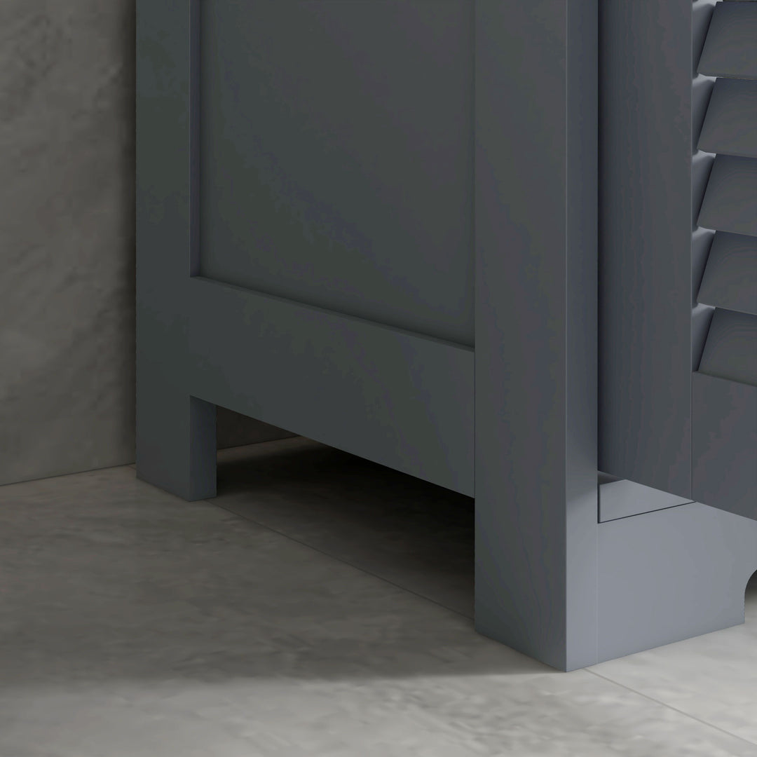 Three-Part Bathroom Storage Unit, with Shelf, Drawers & Cupboard - Grey