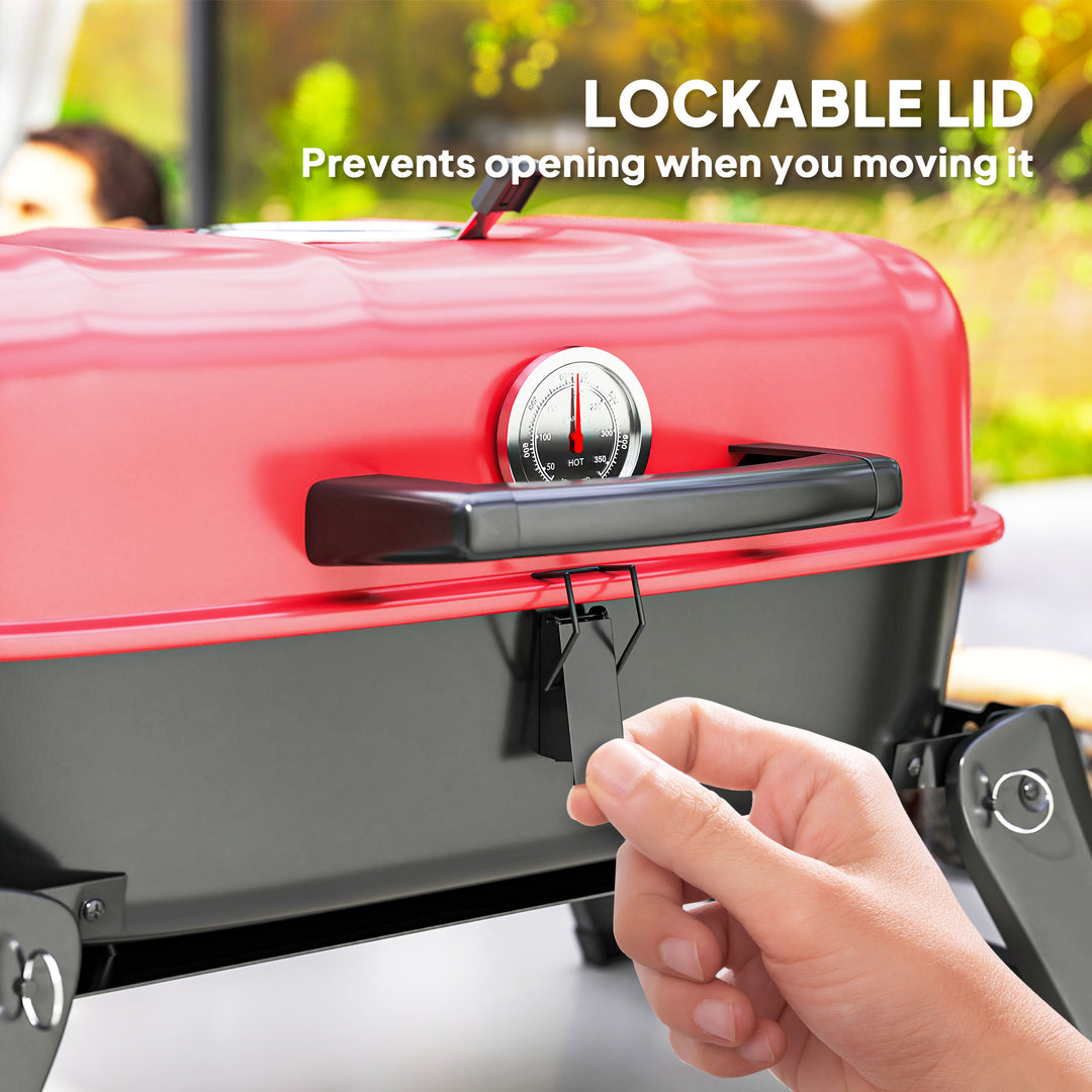 Charcoal Barbecue Grill Folding Portable BBQ Grill for Camping with 12