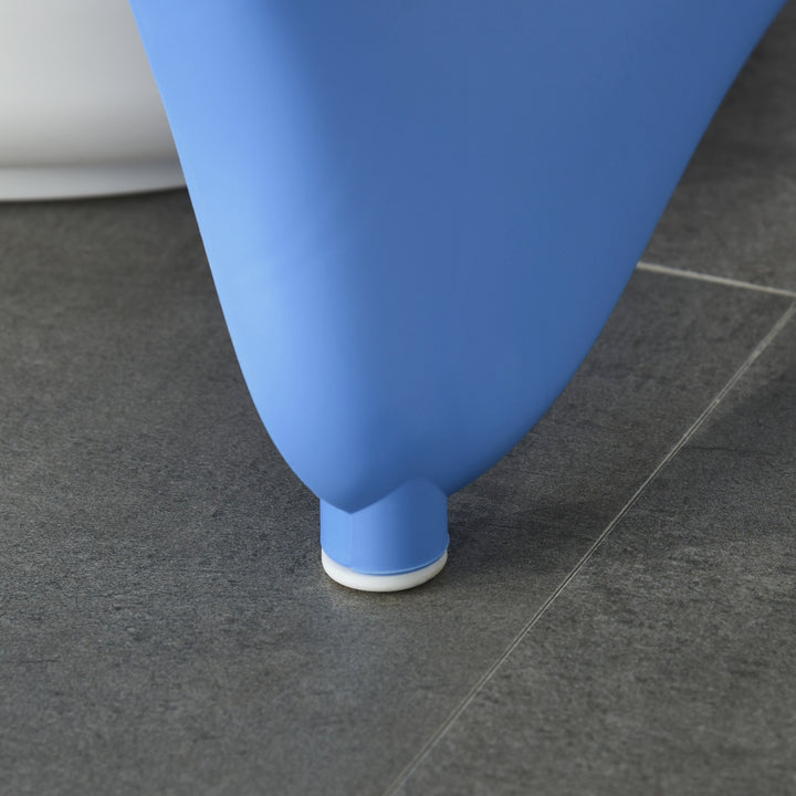 MCL Foldable Baby Bathtub Set, Collapsible Bath Tub with Thermostatic Water Plug, Non-Slip Support, Cushion Pad, Drain Plugs, for Newborn to 3 Years - Blue