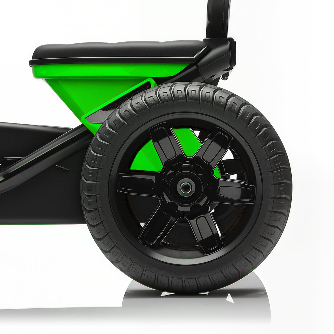 AIYAPLAY Pedal Go Kart for Kids 2-5 Years, with Silent EVA Wheels, Metal Frame, Green