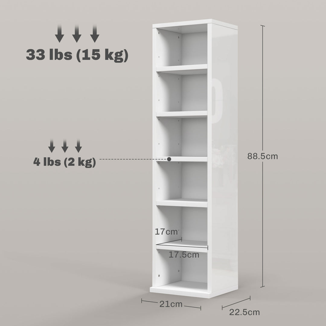 HOMCOM Set of Two 102 CD Storage Units - High Gloss White