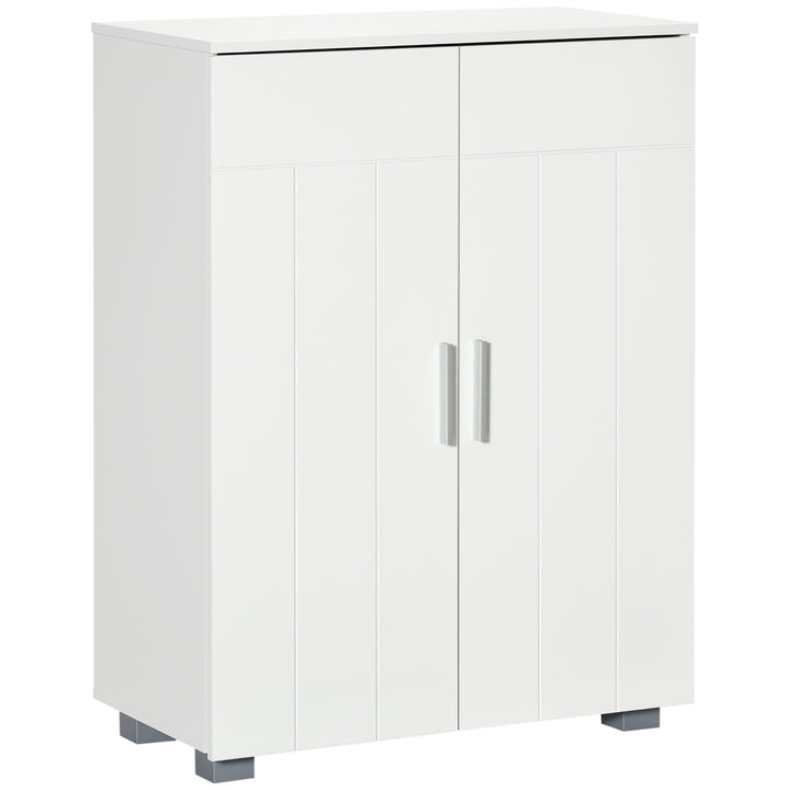 kleankin Modern Free Standing Bathroom Linen Cabinet, Storage Cupboard with 3 Tier Shelves, White. | Aosom UK