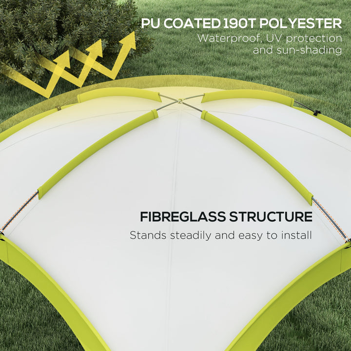 3.5 x 3.5M Camping Gazebo, Outdoor Event Shelter Dome Tent Garden Sun Shelter Patio Spire Arc Pavilion Camp Sun Shade Tent for 6-8 Person, Green