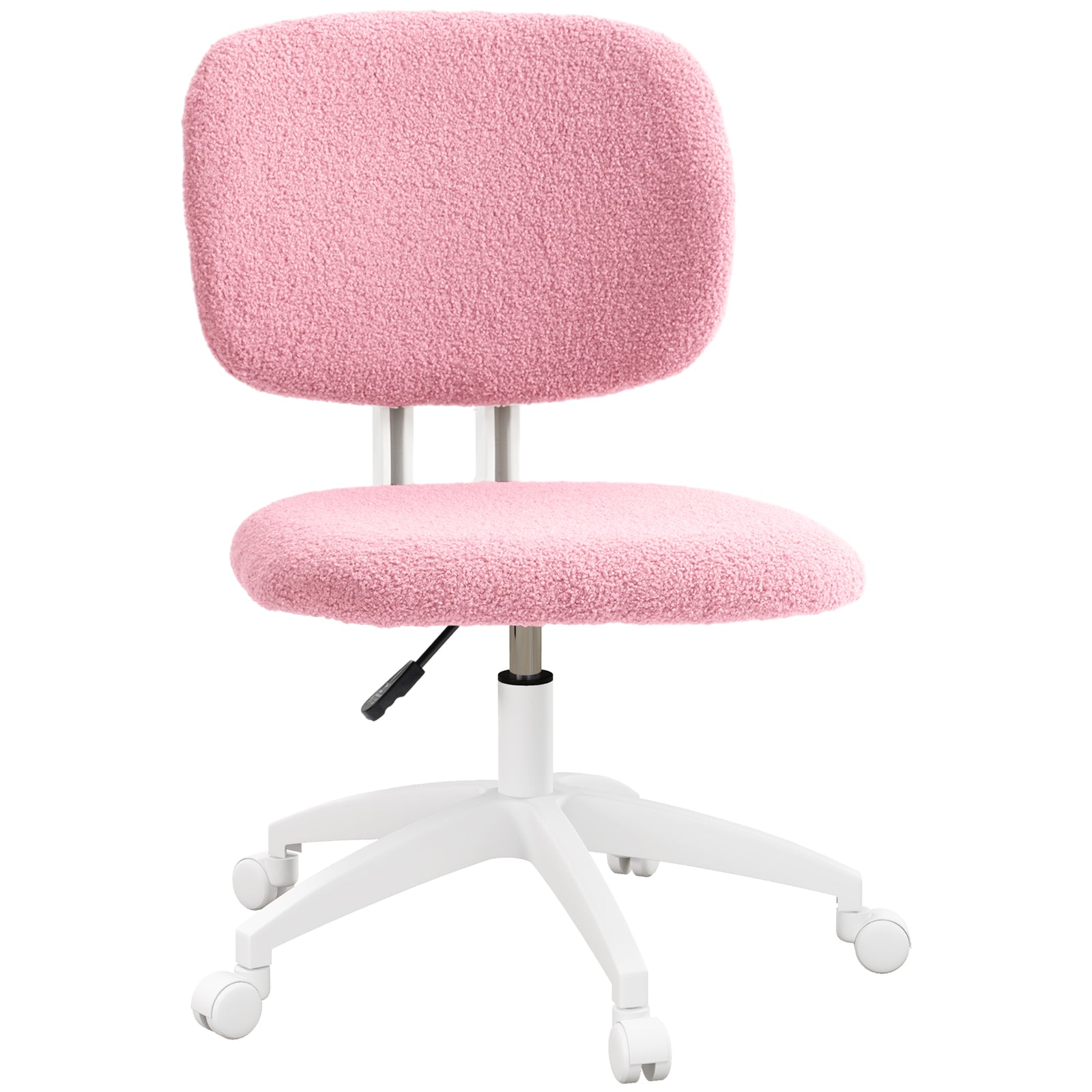 Teddy Fleece Armless Office Chair - Pink