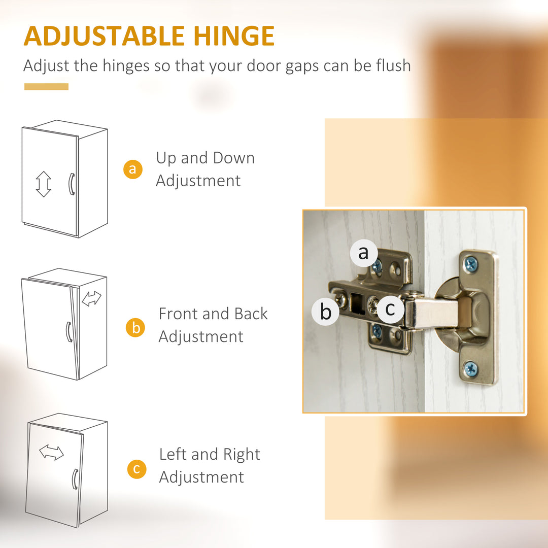 MCL Kitchen Storage Unit, Modern Microwave Stand Trolley Cart, Sideboard with Cabinet,  Locking Wheels, Shelf for Living Room, Dining Room, White