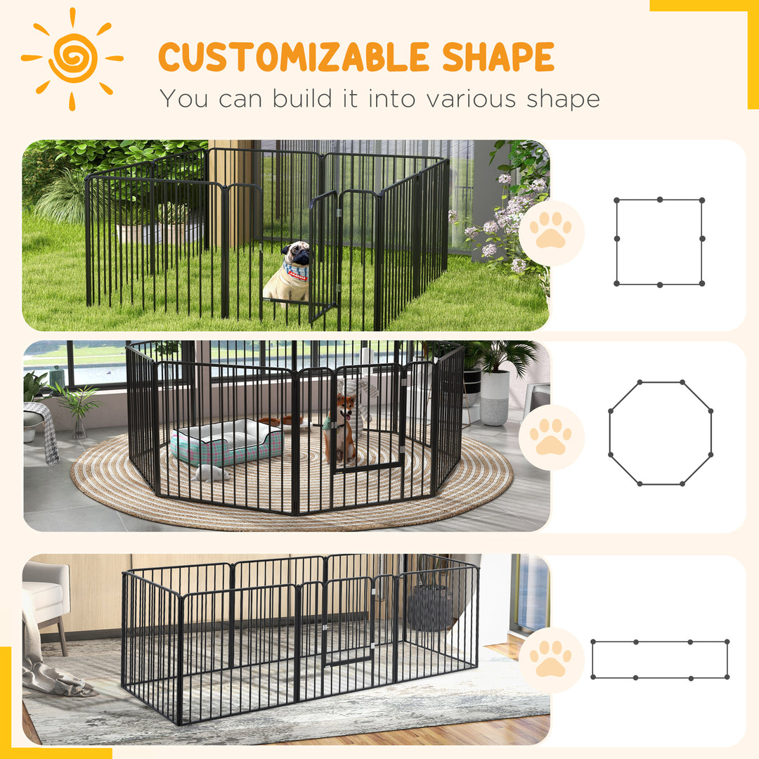 80cm 8 Panels Heavy Duty Dog Pen, Pet Playpen for Indoors, Outdoors, Small, Medium Dogs