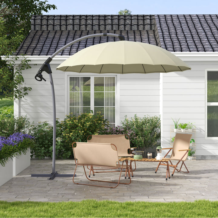 Outsunny 2.7m Cantilever Parasol, with Cross Base