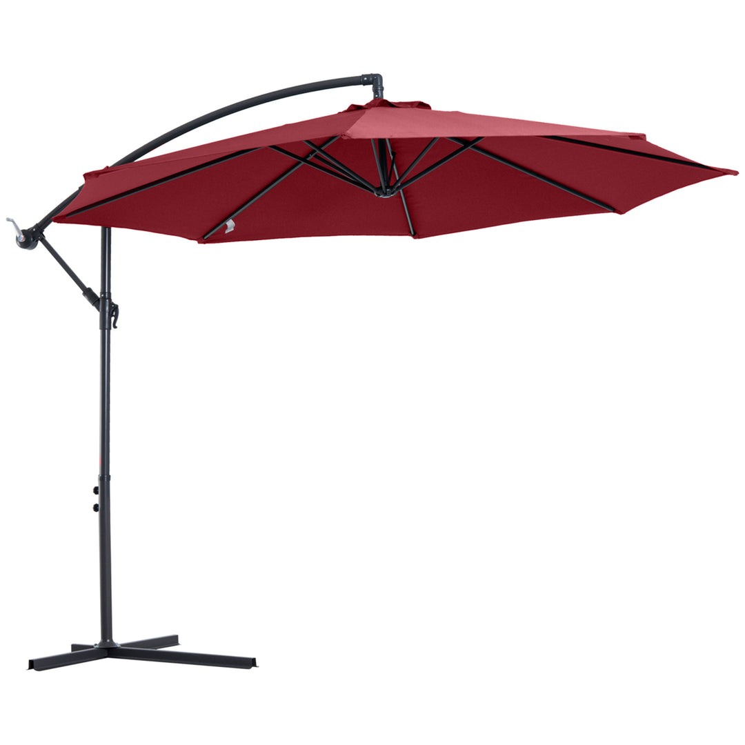 MCL Cantilever Umbrella Parasol Hanging Banana Steel Dark Green 3M Patio Wine Red