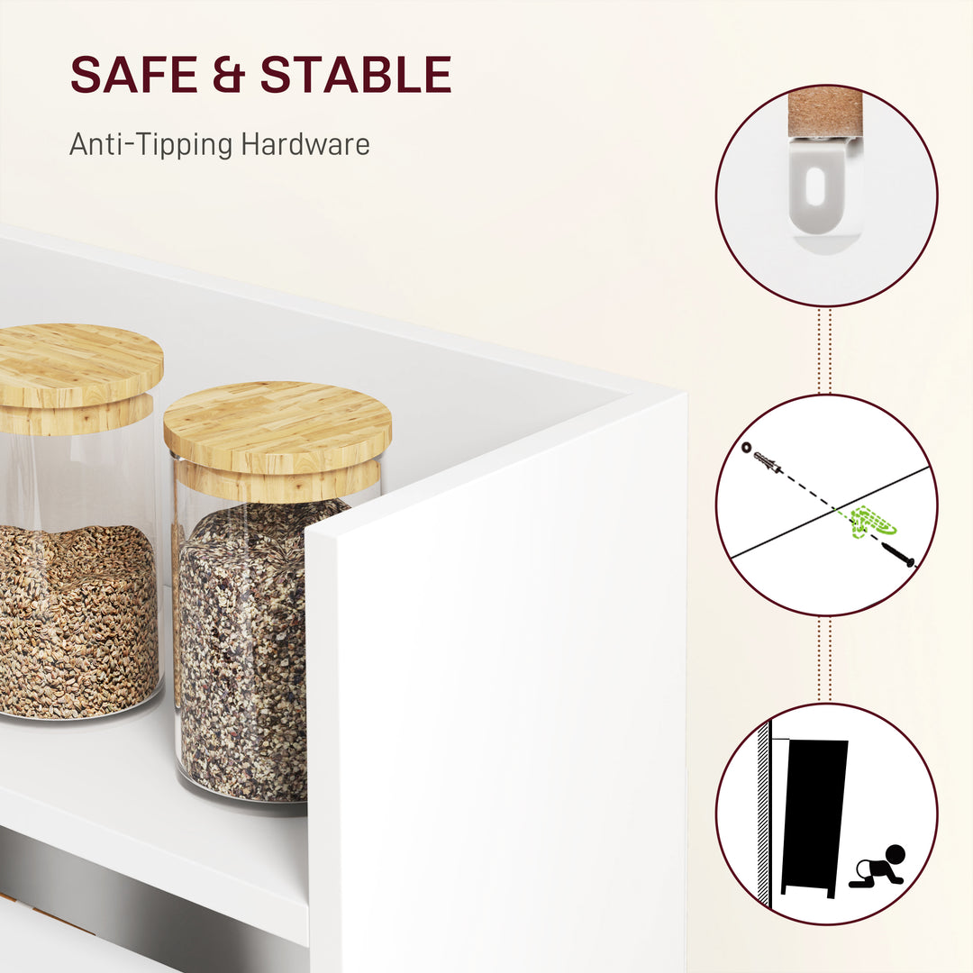 Kitchen Table, Folding Dining Table, with 4-Tier Shelves, Modern Drop-