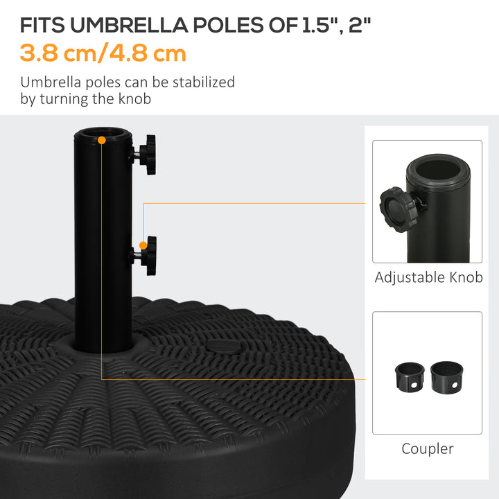 29kg Water/Sand Filled Rattan-Effect Parasol Base
