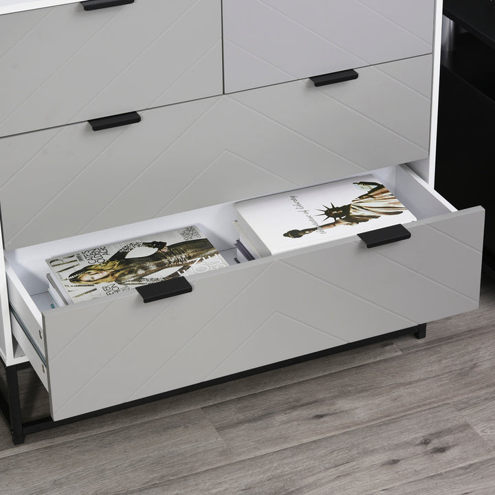 Chest of Drawers with Metal Handles Freestanding Dresser for Bedroom, Living Room