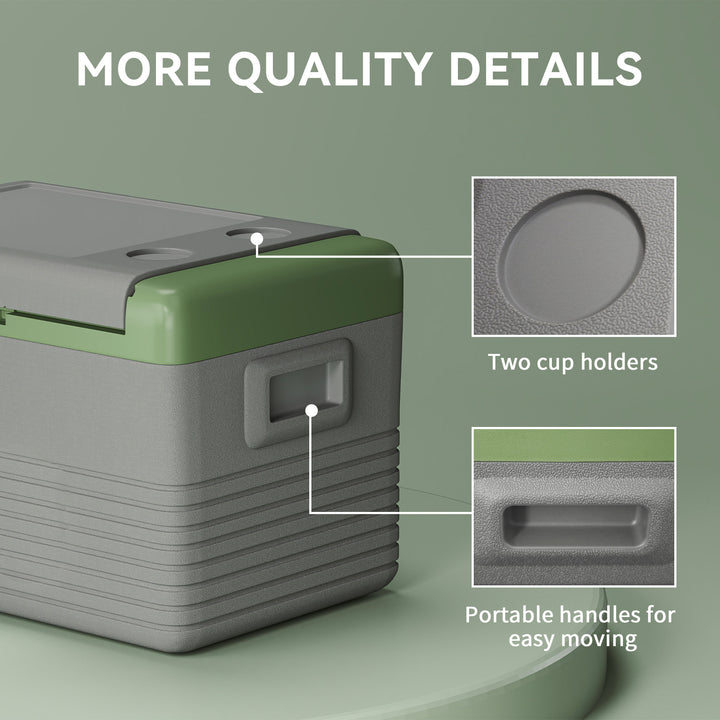 30L Portable Car Refrigerator - Light Green and Grey