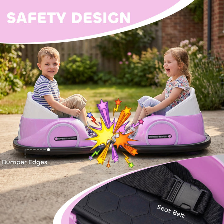 360° Rotation Kids Bumper Car, 12V Waltz Car with Remote Control, Dual