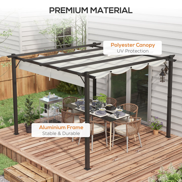 3 x 3(m) Aluminium Pergola Canopy Gazebo Awning Outdoor Garden Sun Shade Shelter Marquee Party BBQ, Light Grey
