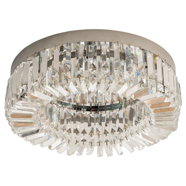 HOMCOM Modern Crystal Ceiling Lamp, Chandelier Ceiling Light for Living Room, Bedroom, Dining Room, Hall, Silver | Aosom UK