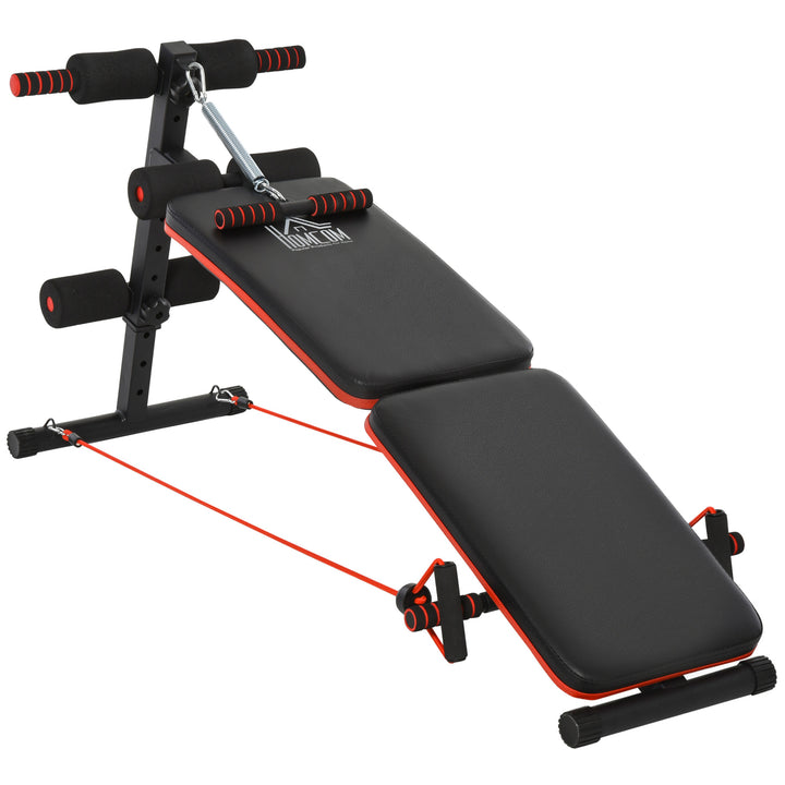 HOMCOM Steel Foldable Home Core Workout Bench Red/Black | Aosom UK