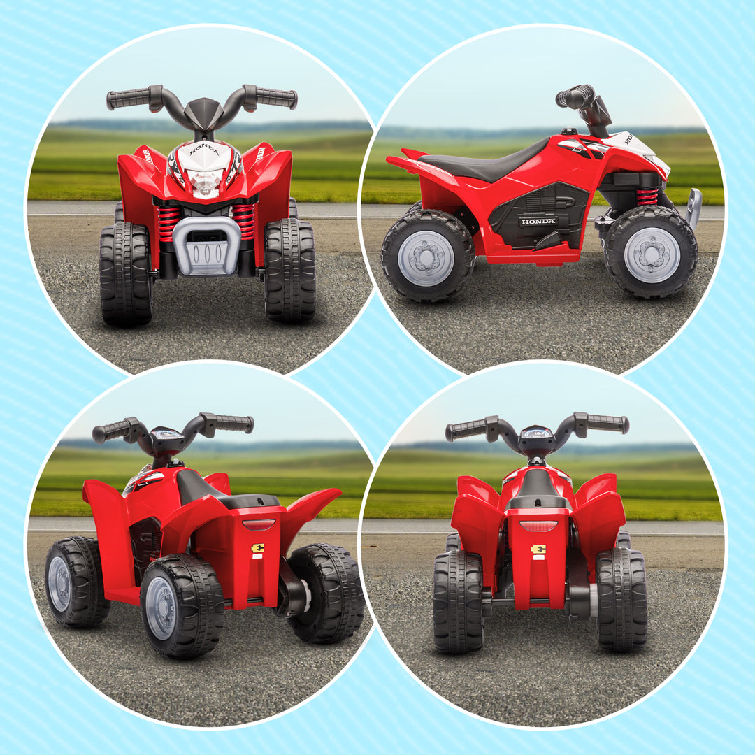 AIYAPLAY Honda Licensed Electric Ride on Cars Kids Car Kids Electric Quad Bike 6V ATV Ride On, 4 Pack, for 1.5-3 Years Red | Aosom UK