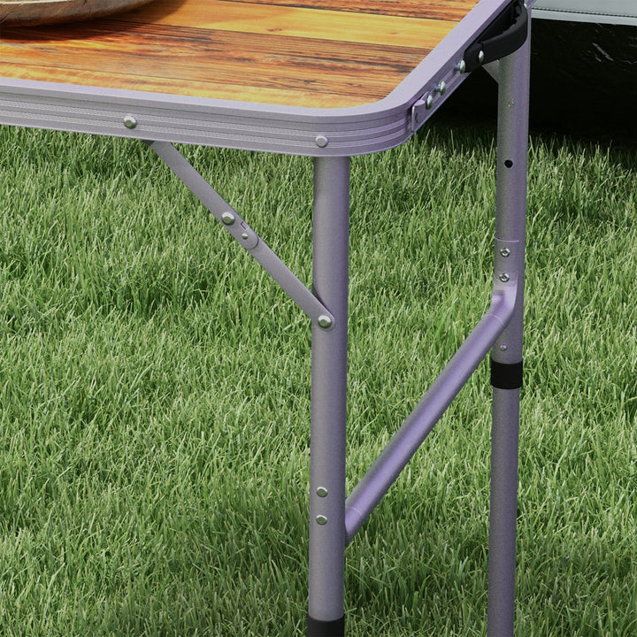 3ft Folding Camping Table Height Adjustable Aluminium Outdoor Garden Party Picnic BBQ Trestle Table Field Kitchen