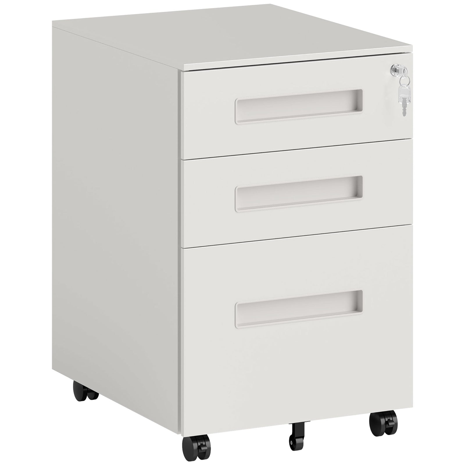 Three-Drawer Steel Filing Cabinet - White