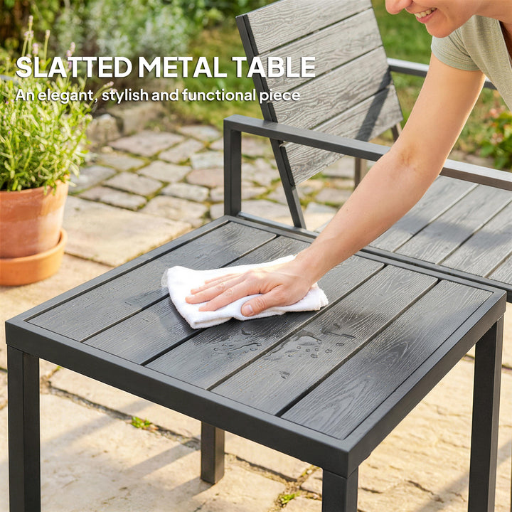 3 Pieces Garden Bistro Set for 2, Outdoor Bistro Table and Chairs with