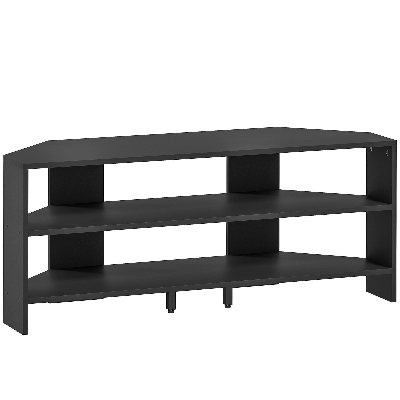Corner TV Stand with 2 Open Shelves for 47 Inch TV - Black
