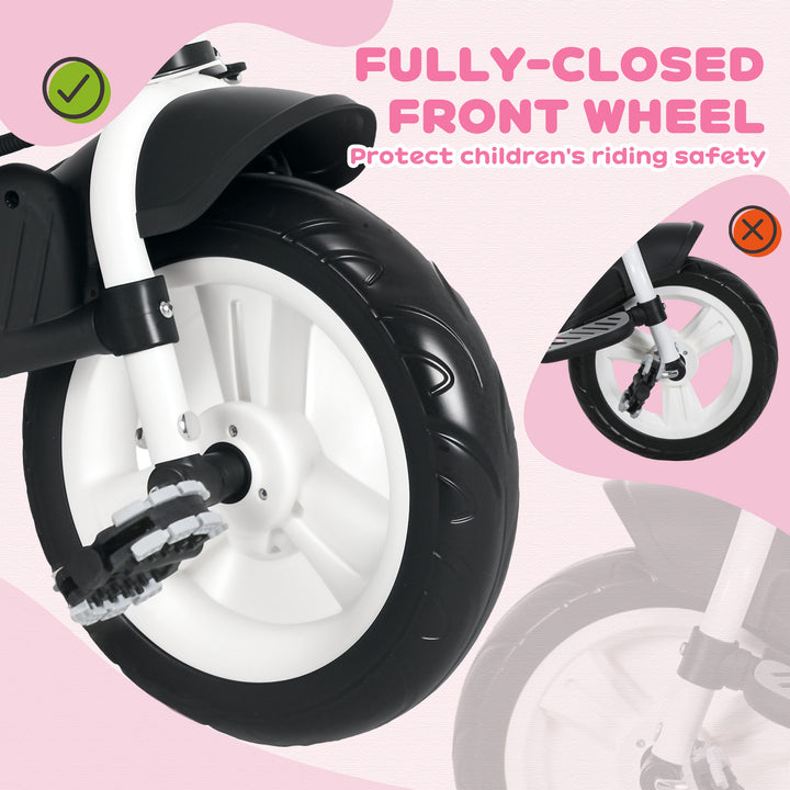 6 in 1 Kids Trike with Parent Handle, Canopy, 5-point Safety Belt, Storage, Footrest, Brake, for 1-5 Years, Pink