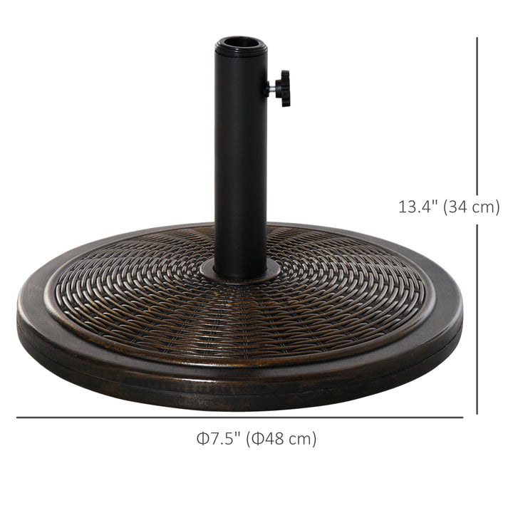 13kg Garden Parasol Base Holder, Cement Outdoor Market Umbrella Stand, Fits 35mm/38mm/48mm Poles, Black