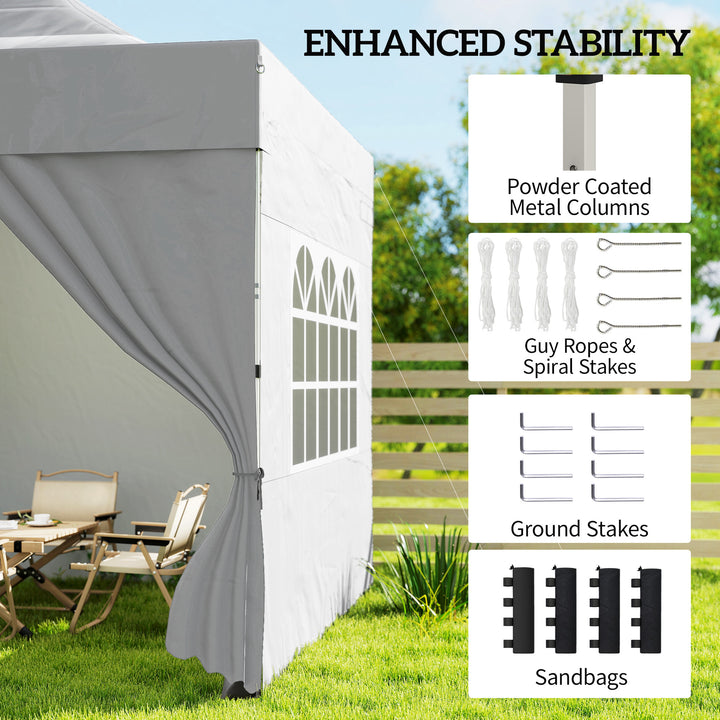 3 x 3 m Pop Up Gazebo with Sidewalls, UPF50+ Heavy Duty Garden Party T