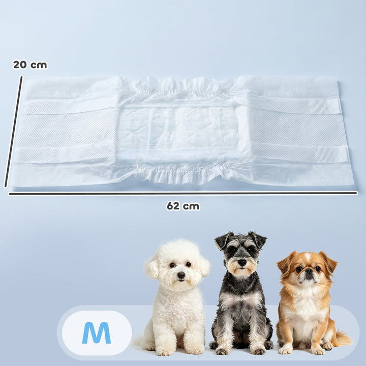 Dog Diapers Super Absorbent Leak-Proof Dog Nappies for Male Dogs Size 