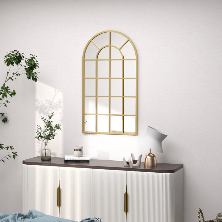 110 x 65 cm Arched Decorative Wall Mirror for Bedroom Living Room, Mod