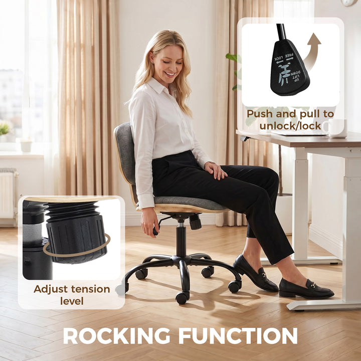 Home Office Desk Chair Rocking Function Ergonomic Swivel Chair with PU