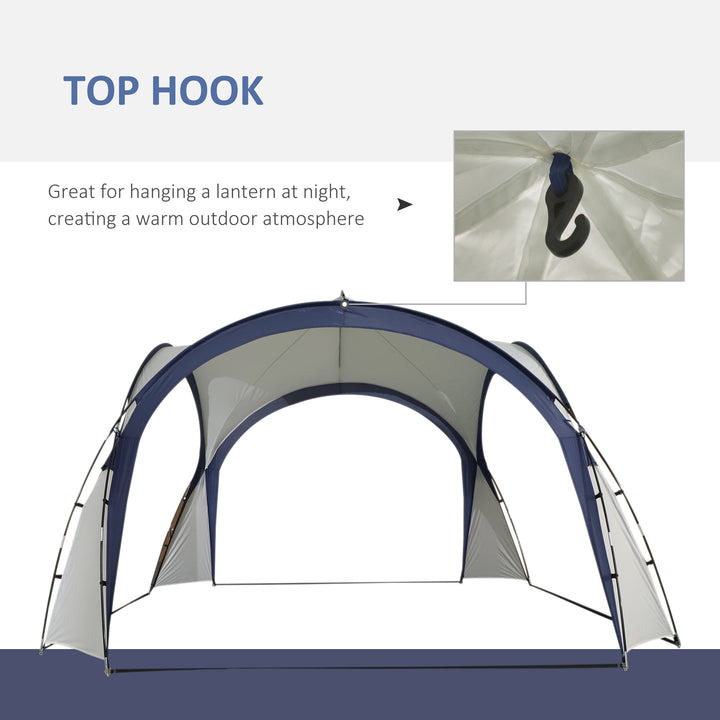 Gazebo Party Tent, 3.5x3.5m-Cream/Blue