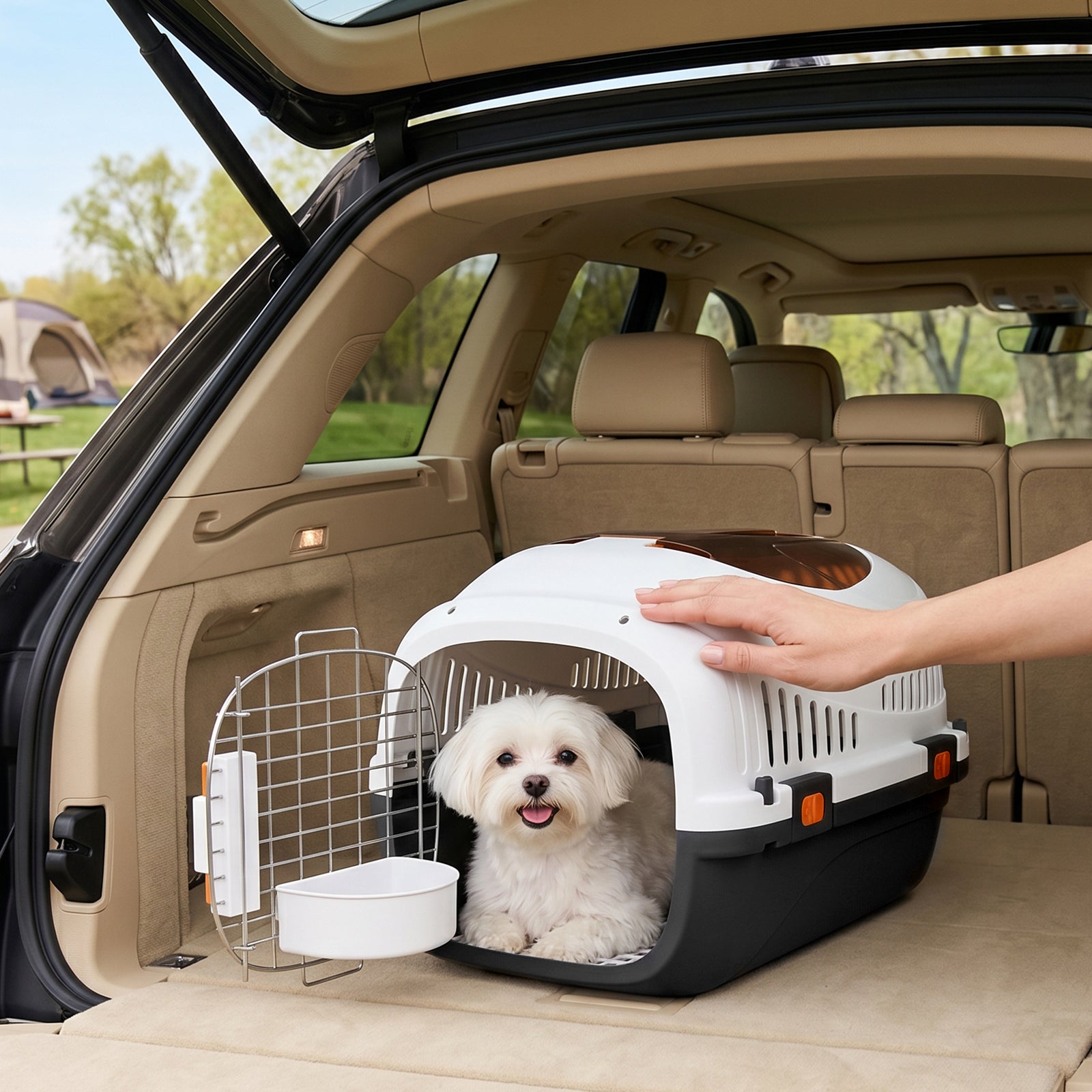 Plastic Pet Carrier Hard Shell Dog Cat Carrier Max 4 KG Steel Door Fee